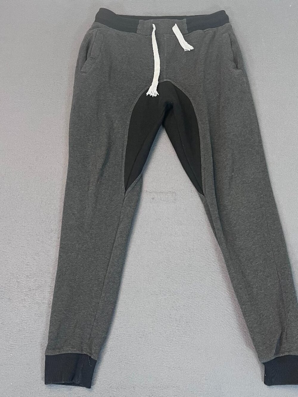 Southpole Jogger Mens Medium Gray Fleece Sweatpants Tapered Drawstring 2 Tone